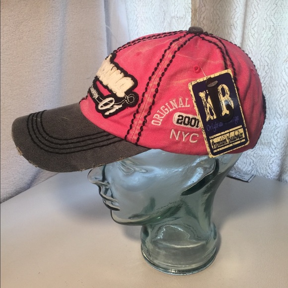 Pink "Americana" Caps w/ Black Stitching - Picture 10 of 12